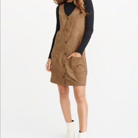 Abercrombie Brown Suede Button Up Dress - Picture 6 of 6